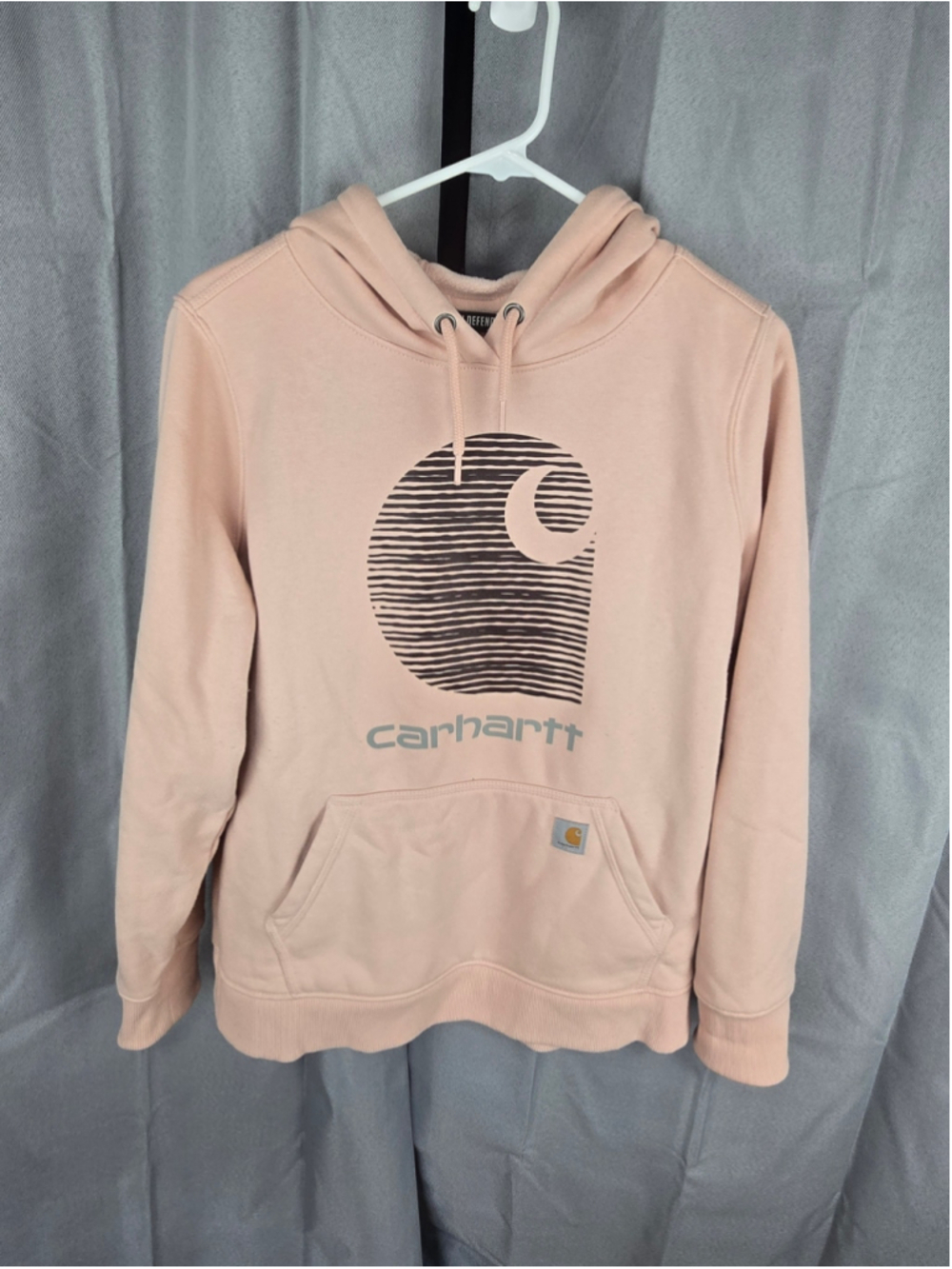 Women's Carhartt Rain Defender Hoodie Size L Pink Brown